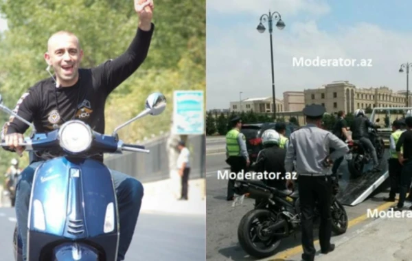 Yol polisi Vahid Mustafayevin motosiklet karvanını saxladı - FOTOLAR