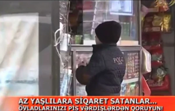 Bakıda köşklərdə 7 yaşlı uşağa siqaret satılır (VİDEO)