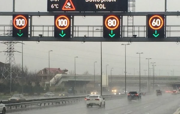 Bakının iki əsas avtomagistralında sürət həddi aşağı salındı (FOTO)