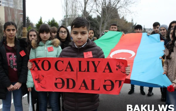 Bakıda Xocalı şəhidlərinin xatirəsinə yürüş keçirilir - FOTOREPORTAJ