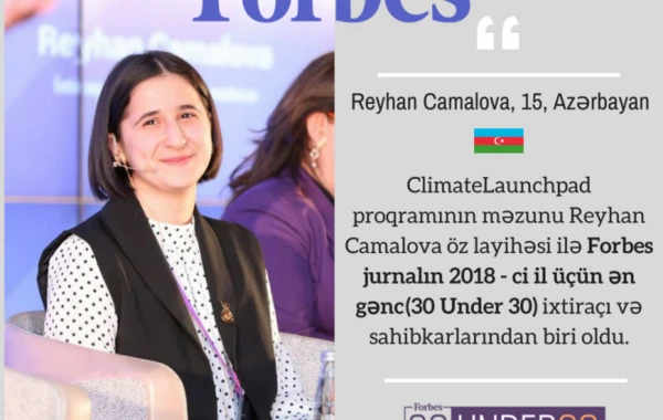 ClimateLaunchpad Azerbaijan proqramının məzunu "Forbes"in siyahısına düşdü