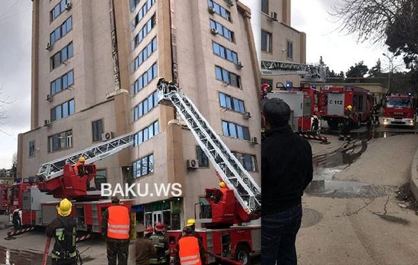 Bakıda 9 mərtəbəli binada yanğın – FOTO