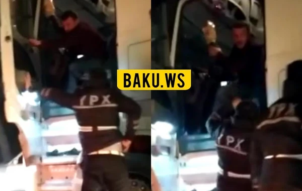 Bakıda sürücü "ayağını" çıxarıb polisi vurmaq istədi - VİDEO