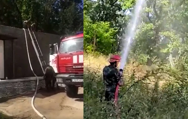 Meşə yanğınları səbəbindən FHN "Qalaaltı"da soyutma işləri görür - VİDEO