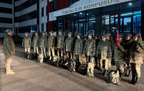 Azərbaycanın bir qrup hərbi tibb personalı Türkiyəyə yola düşüb - FOTO