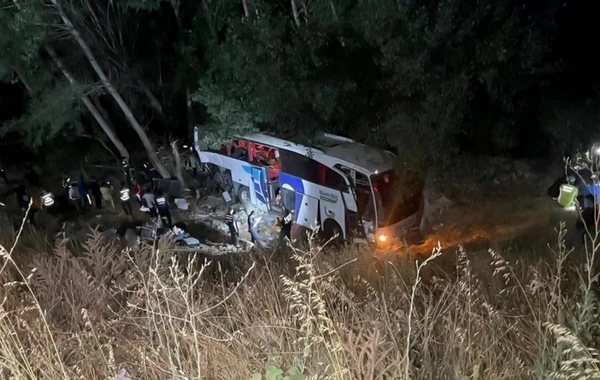 Türkiyədə DƏHŞƏT: Avtobus dərəyə aşdı, 12 nəfər öldü - FOTO