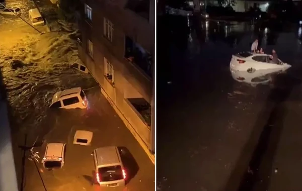 İstanbulda sel həyatı iflic etdi: Ölənlər var - VİDEO