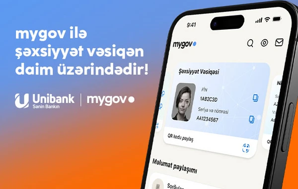 Unibankın xidmətlərindən rəqəmsal şəxsiyyət vəsiqənizlə istifadə edə bilərsiniz