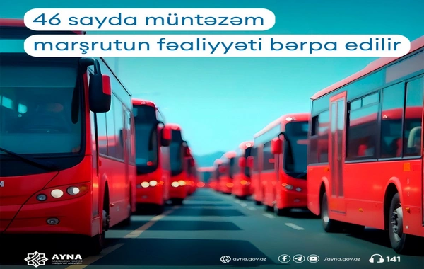 46 avtobus marşrutunun fəaliyyəti bərpa edilir