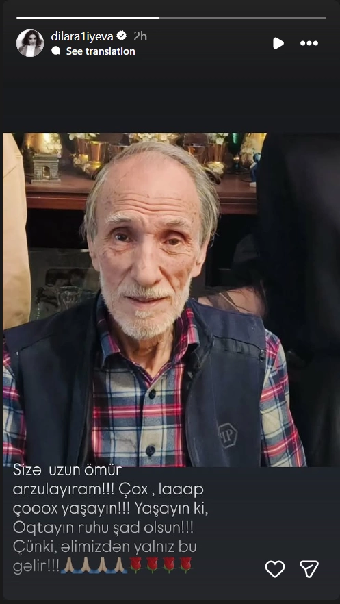 Dilarə Əliyeva Xalq artisti qayınatasının 81 yaşını belə təbrik etdi
