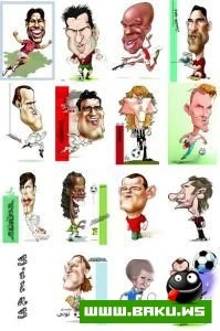 Mehshur Futbolchularin Karikaturalari