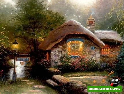 Rəssam Thomas Kinkade-nin əl işləri
