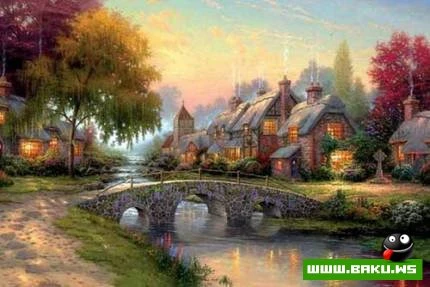 Rəssam Thomas Kinkade-nin əl işləri