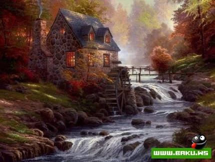 Rəssam Thomas Kinkade-nin əl işləri