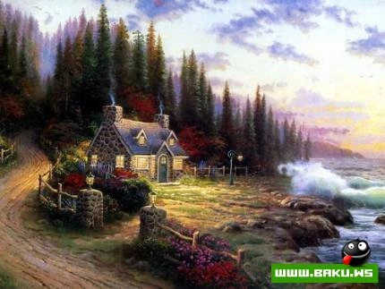 Rəssam Thomas Kinkade-nin əl işləri