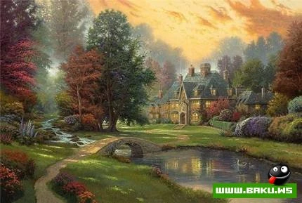 Rəssam Thomas Kinkade-nin əl işləri