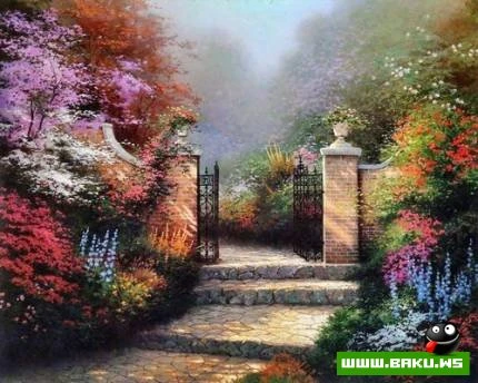 Rəssam Thomas Kinkade-nin əl işləri