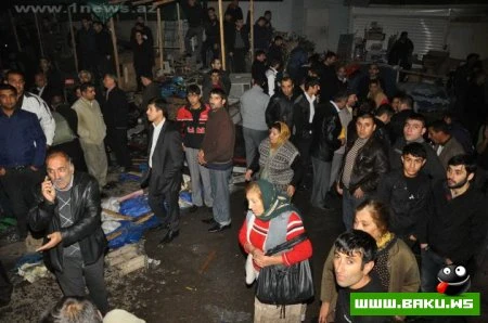 “8-ci kilometr” bazarında yanğın baş verib.(Фото)