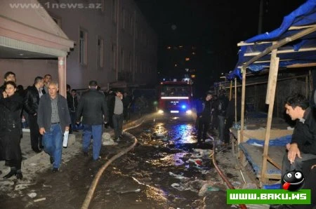 “8-ci kilometr” bazarında yanğın baş verib.(Фото)