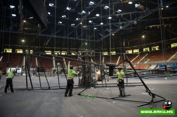 Первые кадры подготовки Baku Crystal Hall к «Евровидению - 2012»