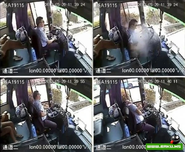 Смертельно раненный водитель спас 24 пассажира [видео]