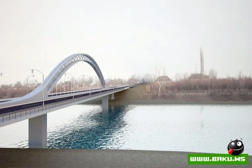 В Азербайджане возводится современный мост [3 фото]