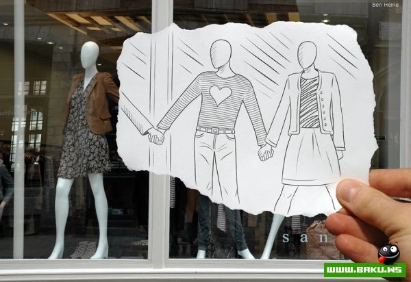 Фото + рисунок от Ben Heine