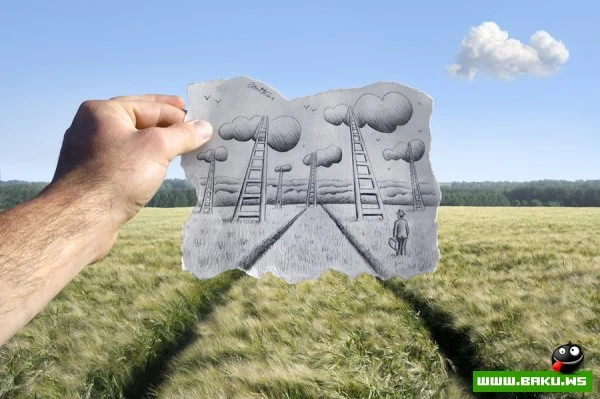 Фото + рисунок от Ben Heine