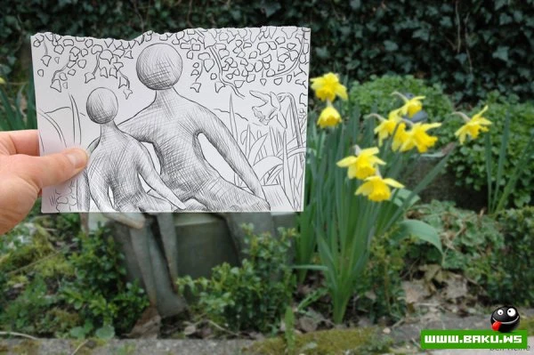 Фото + рисунок от Ben Heine