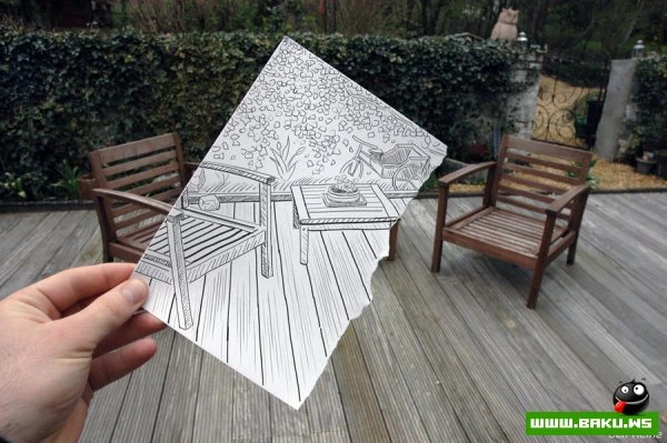 Фото + рисунок от Ben Heine