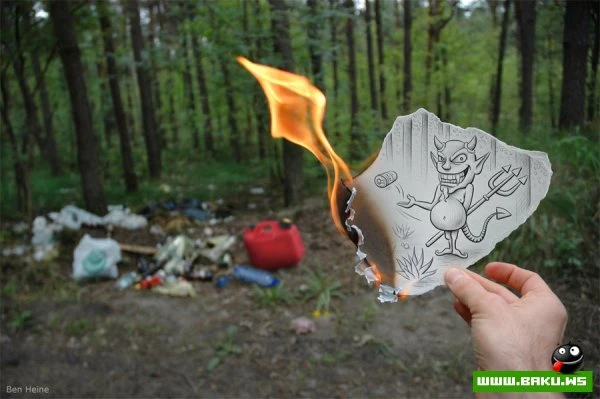 Фото + рисунок от Ben Heine