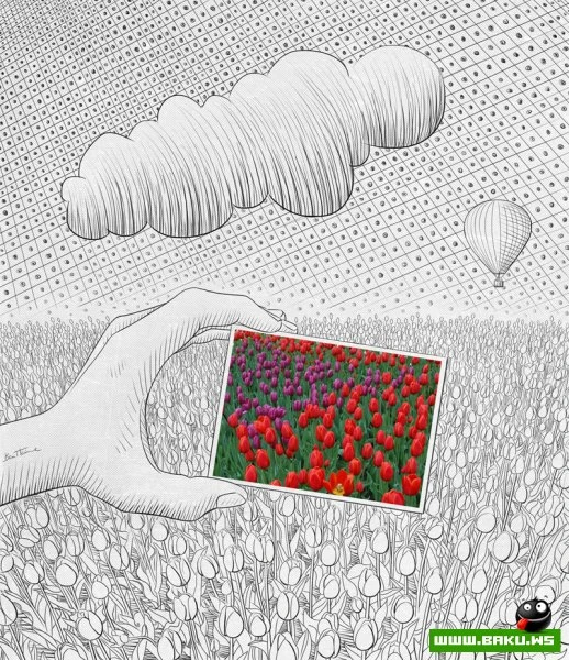 Фото + рисунок от Ben Heine