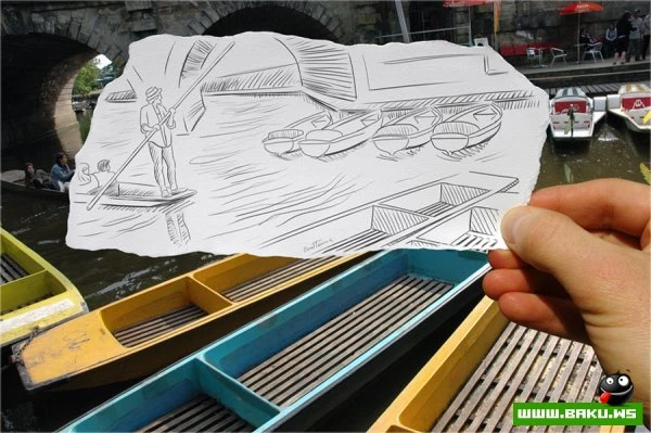 Фото + рисунок от Ben Heine