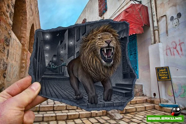 Фото + рисунок от Ben Heine