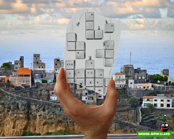 Фото + рисунок от Ben Heine