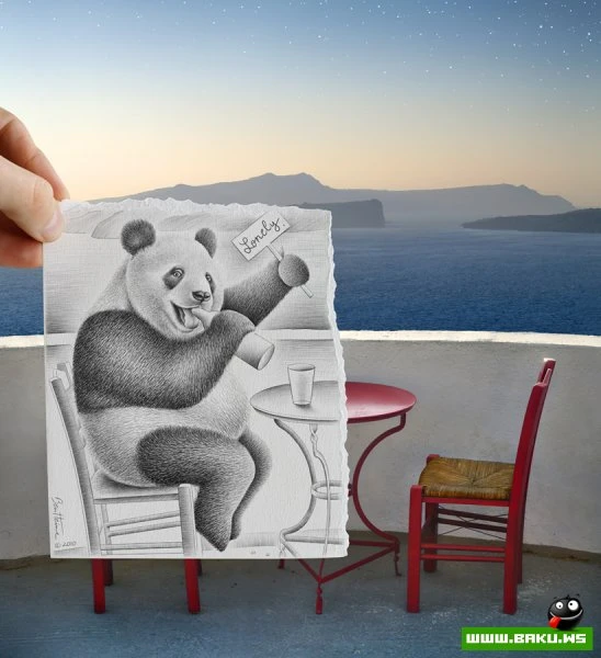 Фото + рисунок от Ben Heine