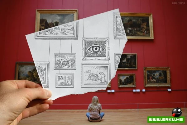 Фото + рисунок от Ben Heine