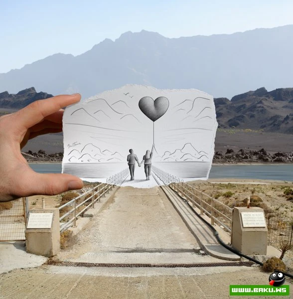 Фото + рисунок от Ben Heine