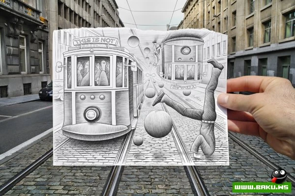 Фото + рисунок от Ben Heine