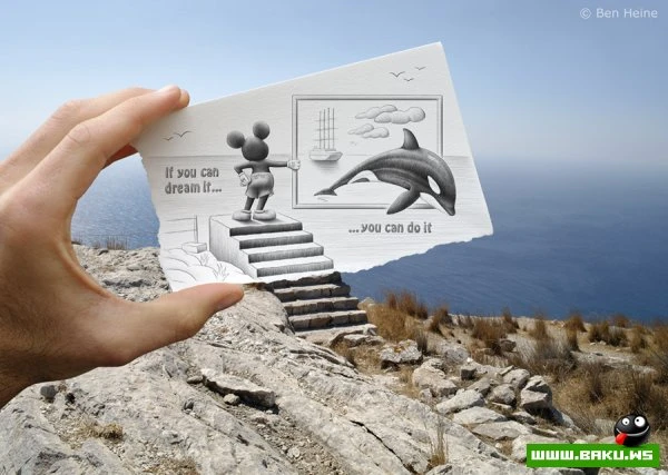 Фото + рисунок от Ben Heine