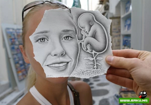 Фото + рисунок от Ben Heine
