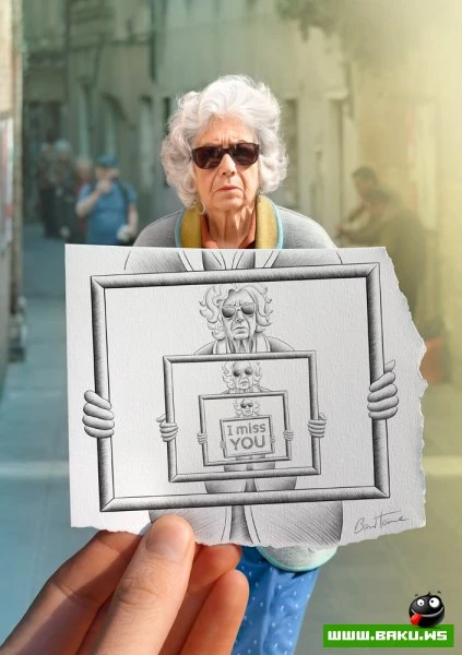 Фото + рисунок от Ben Heine