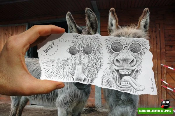 Фото + рисунок от Ben Heine