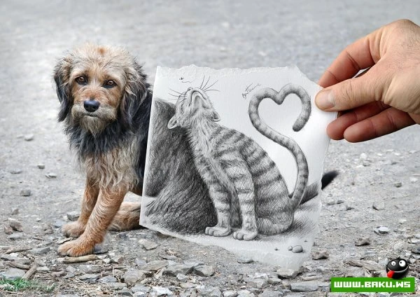Фото + рисунок от Ben Heine