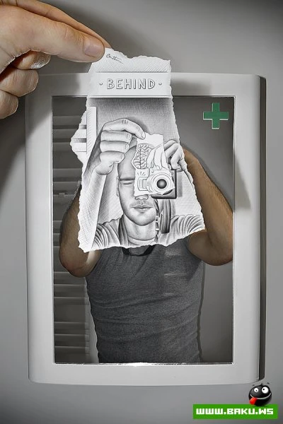Фото + рисунок от Ben Heine