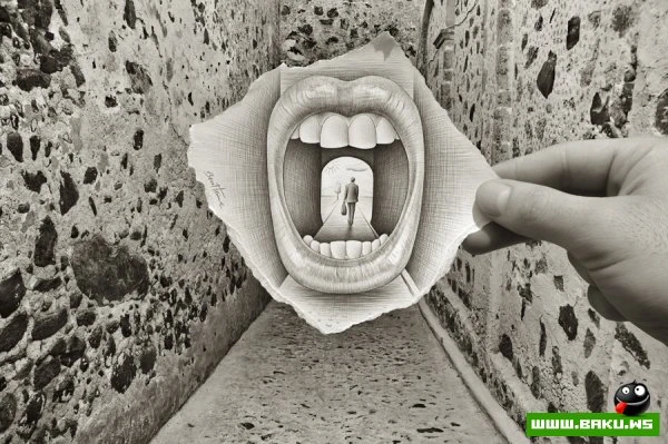Фото + рисунок от Ben Heine