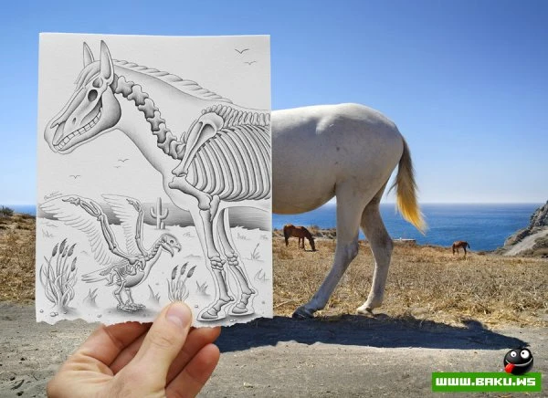 Фото + рисунок от Ben Heine