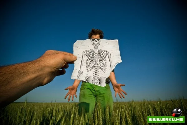 Фото + рисунок от Ben Heine