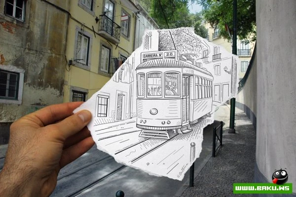 Фото + рисунок от Ben Heine