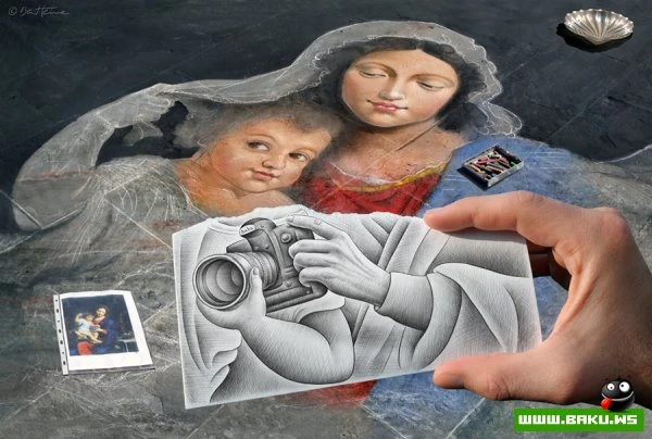 Фото + рисунок от Ben Heine
